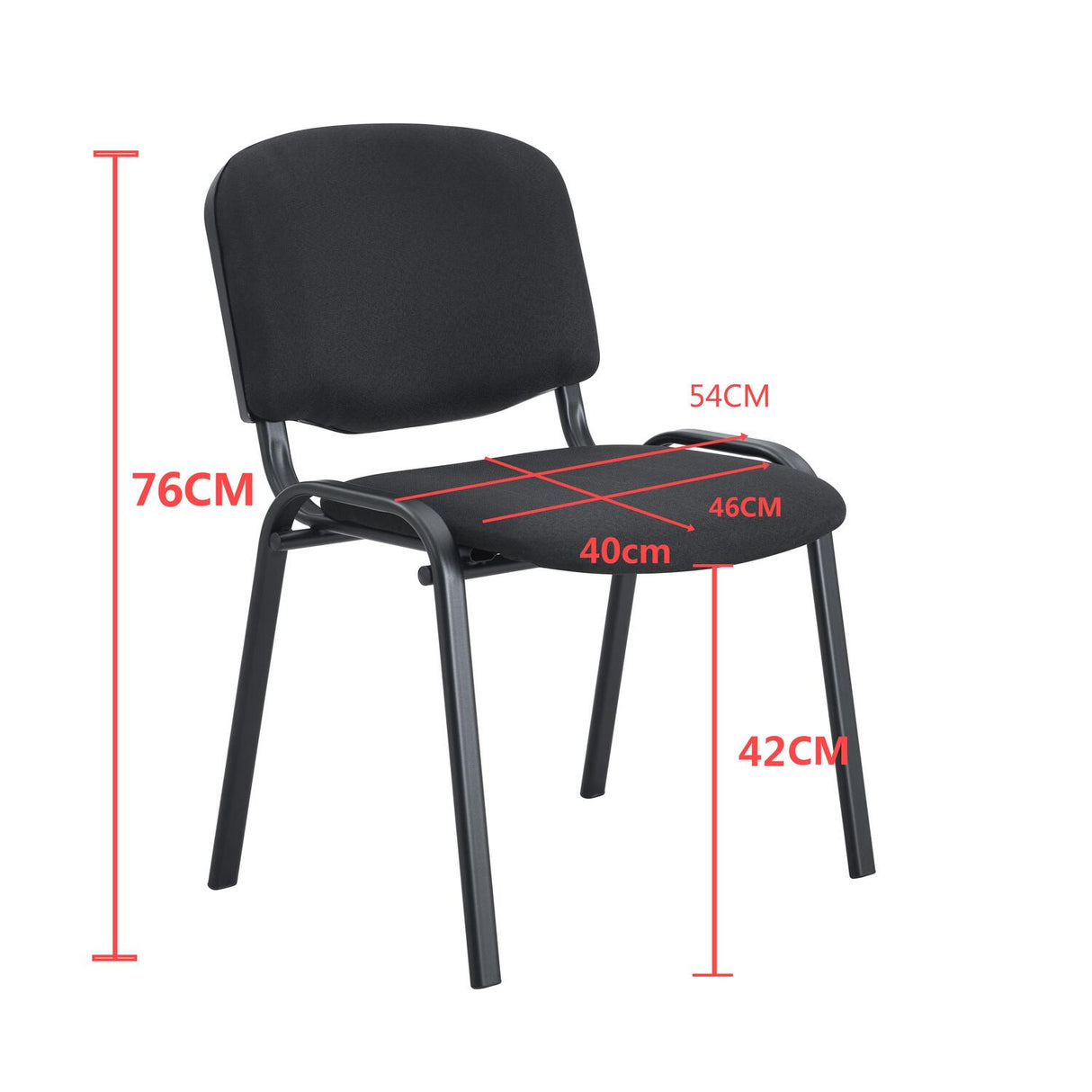 Set X 5 Sillas Interlocutoras BM 1105 Negro 54x77cm con Espaldar y sin Reposapies - SILLAS Y BUTACOS | Bylmo