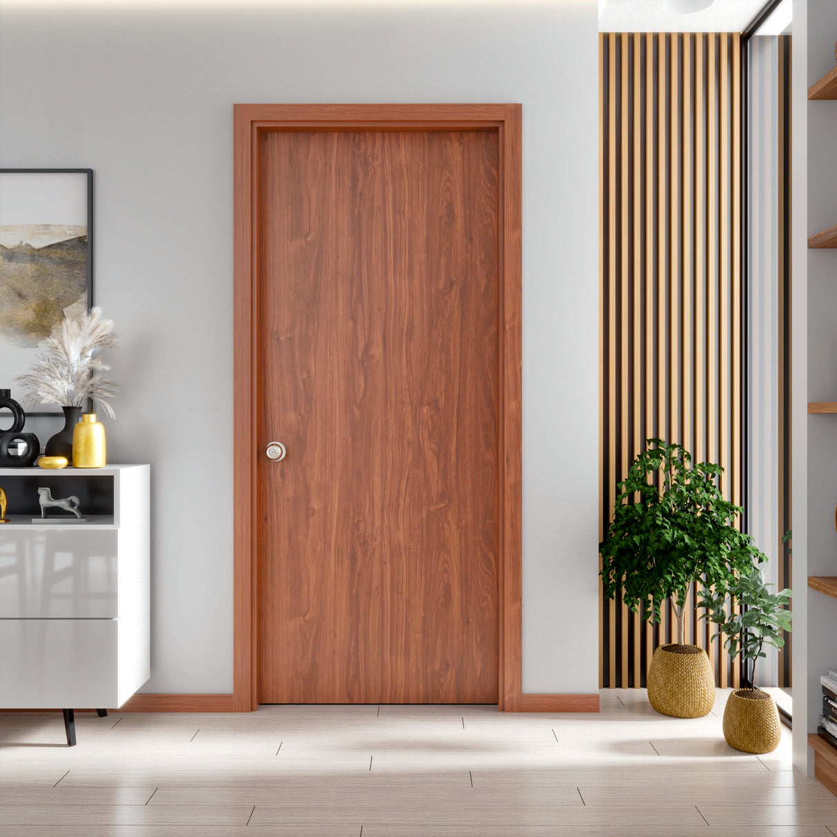 Puerta Cedro 85x200cm Foil sin Marco y sin Chapa - PUERTAS | Bylmo