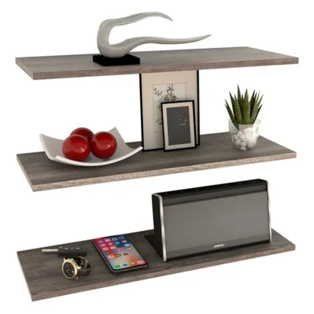 Set de 3 Repisas Humo 14x50cm Rectangulares Flotantes - REPISAS | Bylmo