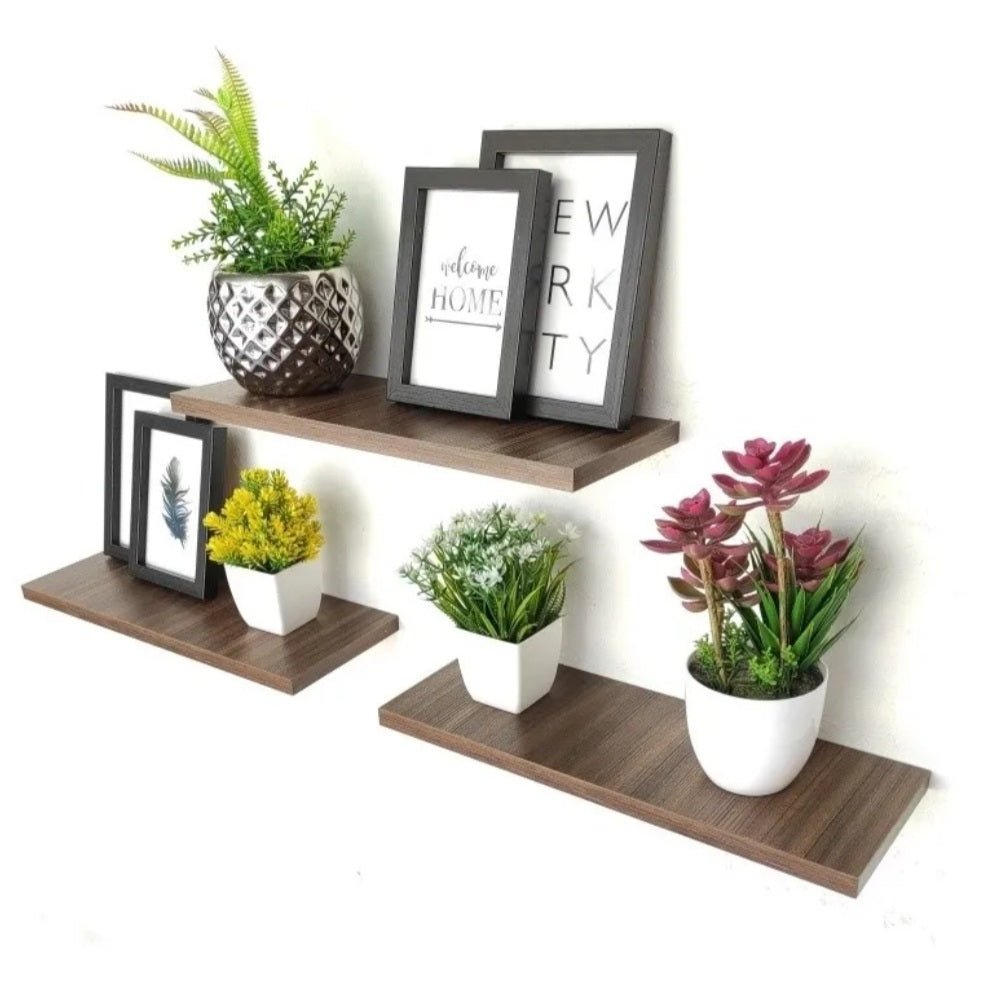 Set de 3 Repisas Amaretto 14x50cm Minimalistas Rectangulares y Flotantes - REPISAS | Bylmo