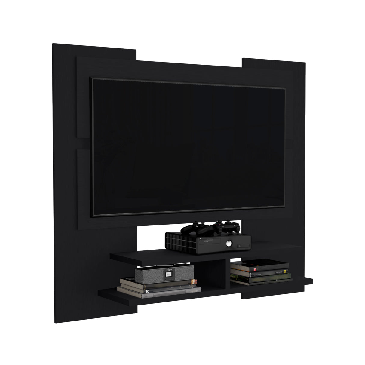 Panel de TV Elton Wengue 140x120cm para TV Hasta 60" Pulgadas y con Dos Compartimientos - MUEBLES DE TV | Bylmo