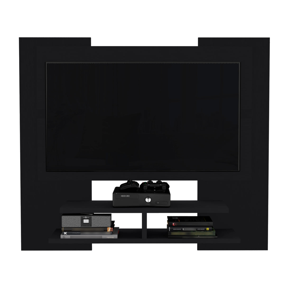 Panel de TV Elton Wengue 140x120cm para TV Hasta 60" Pulgadas y con Dos Compartimientos - MUEBLES DE TV | Bylmo