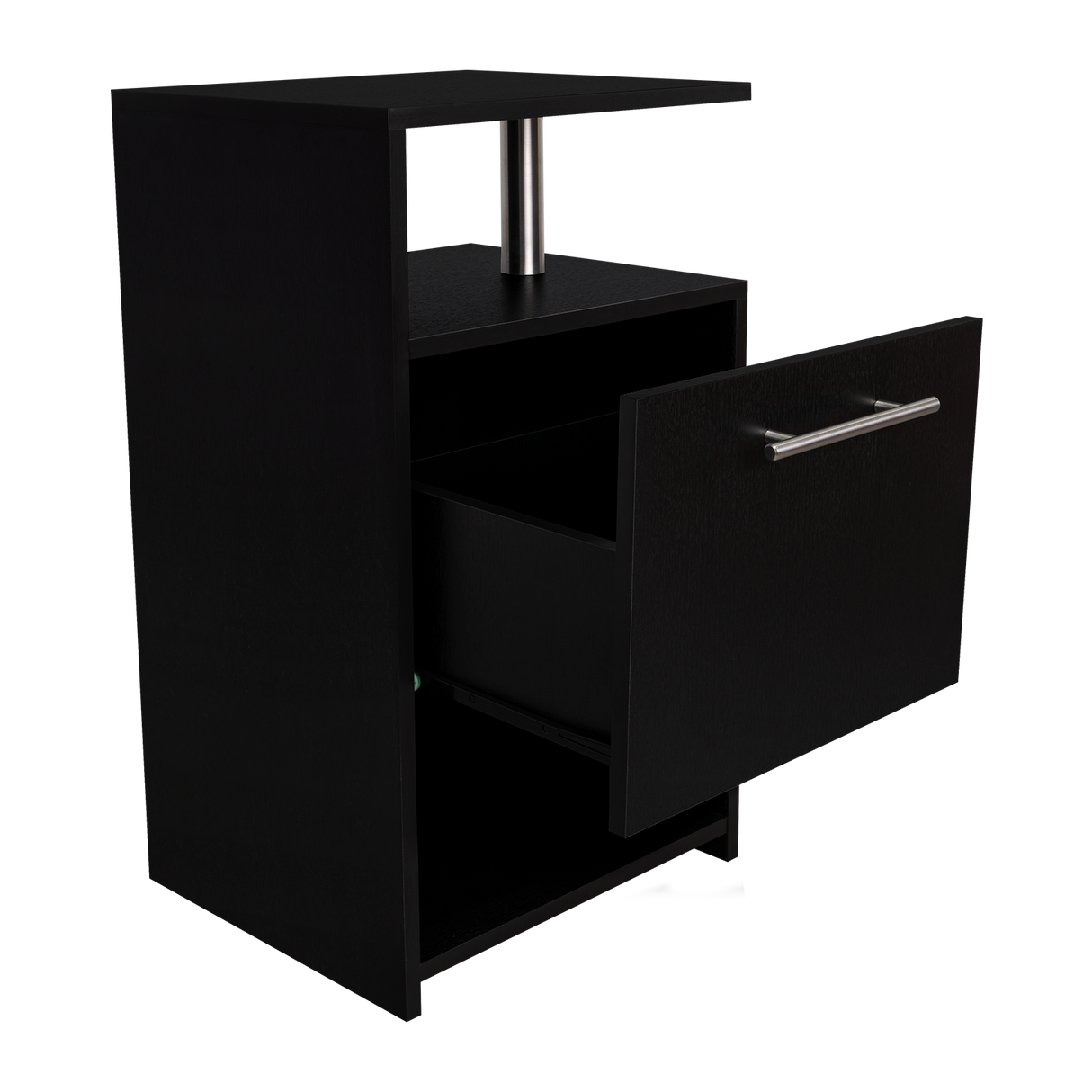 Mesa de Noche Jena Wengue 40x70cm con Un Cajón y con Tres Compartimientos - MESAS DE NOCHE | Bylmo