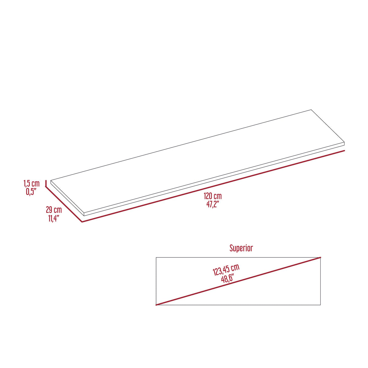 Caja Entrepaños organizadores x 6 Agave 120x29cm Rectangulares - REPISAS | Bylmo