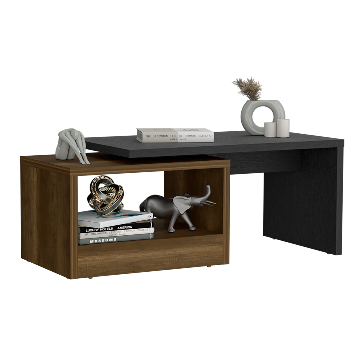 Mesa de Centro Kaia Wengue 100.2x40cm Rectangular con Compartimiento - MESAS DE CENTRO | Bylmo