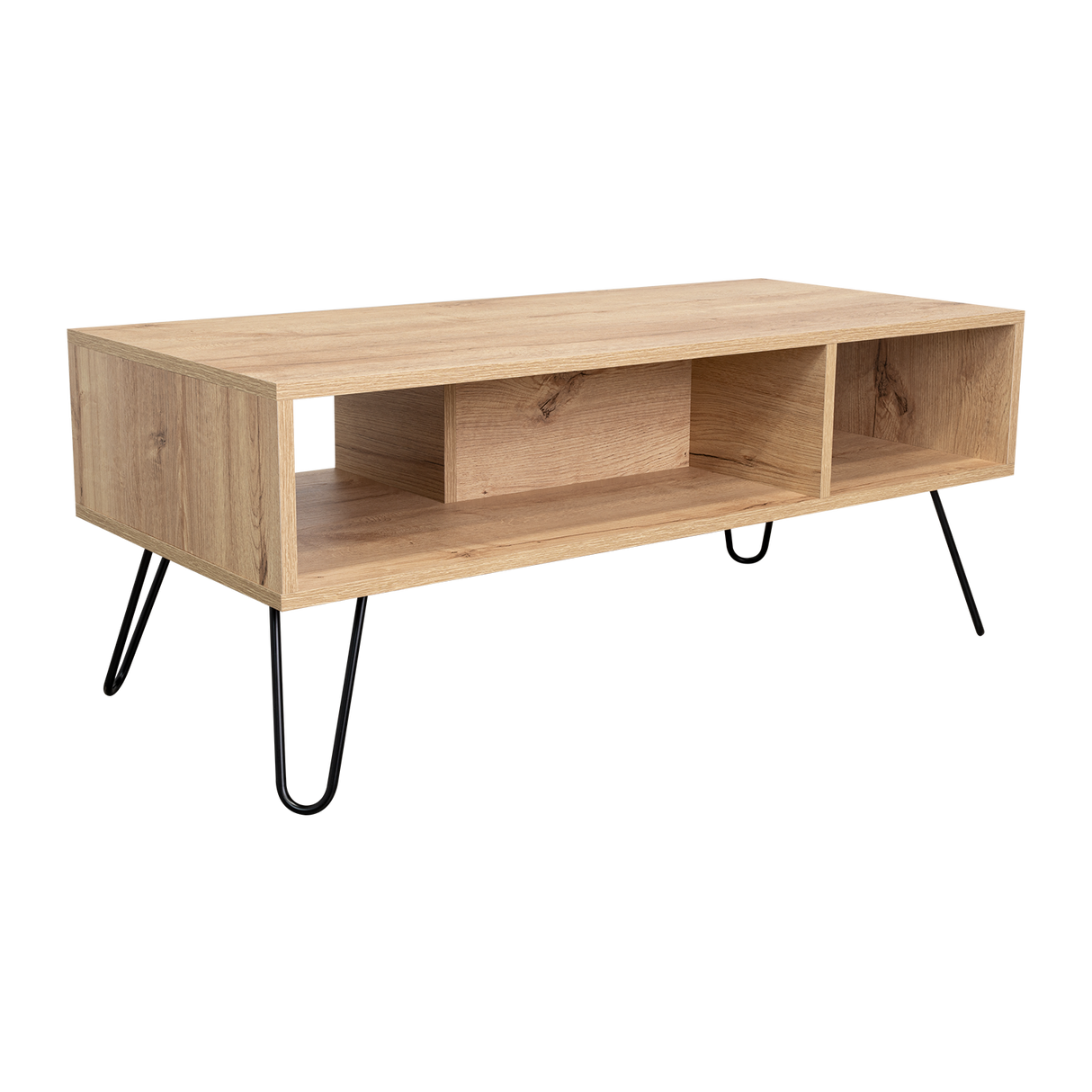 Mesa de Centro Vassel Duna 101x40cm Rectangular con Compartimiento y con Patas - MESAS DE CENTRO | Bylmo