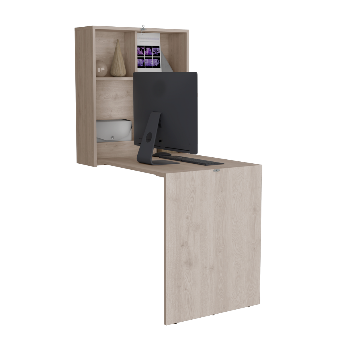 Escritorio Plegable Klapar Ceniza 60x72.7cm Flotante sin Cajones - ESCRITORIOS | Bylmo