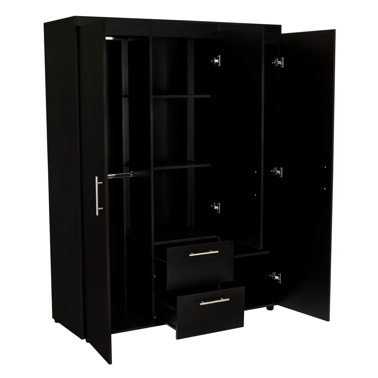 Closet Baru Wengue 135x180cm con Cuatro Puertas y con Dos Cajones - CLOSETS | Bylmo