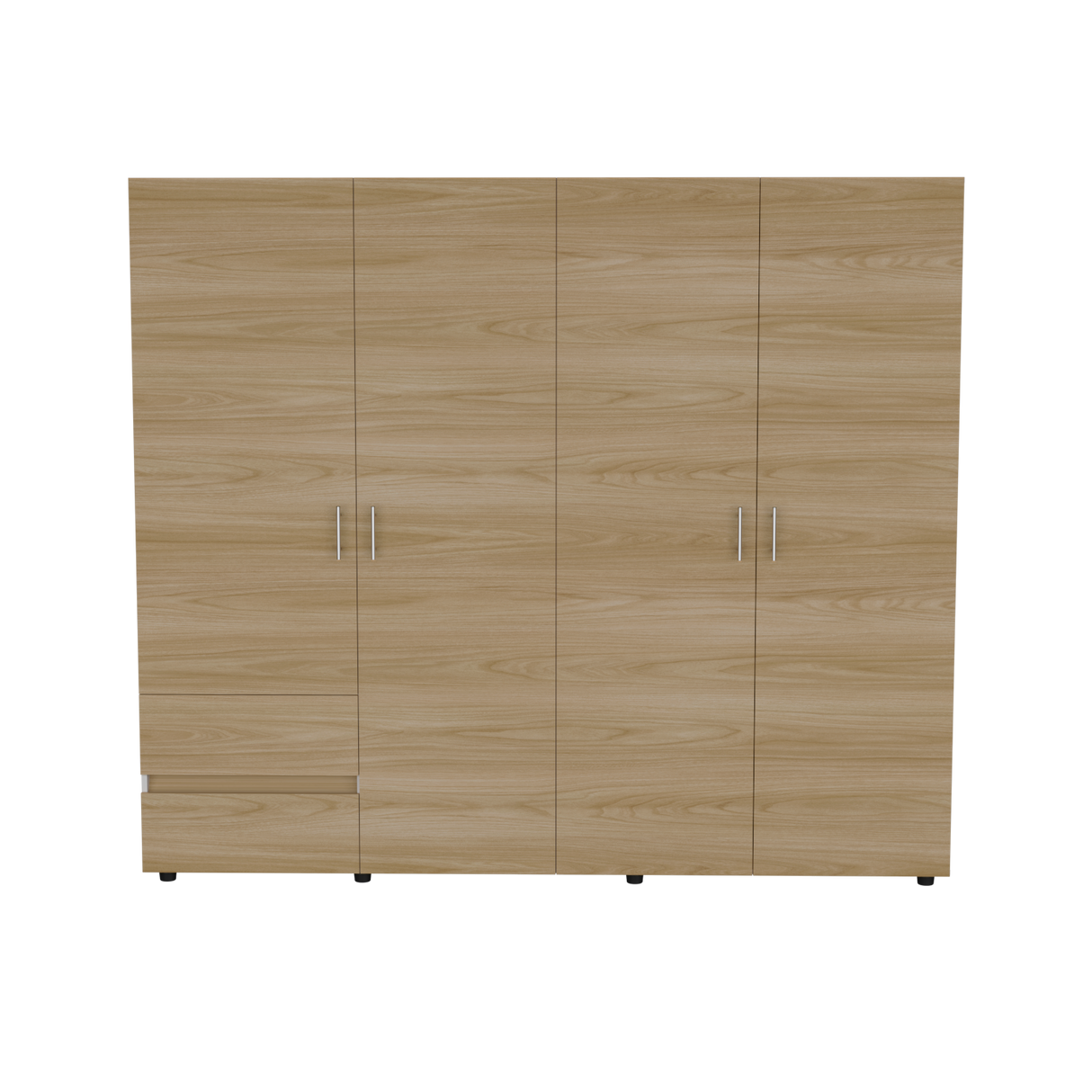 Closet Dassel Blanco y Fresno Europeo 230x200cm con Cuatro Puertas y con Dos Cajones - CLOSETS | Bylmo