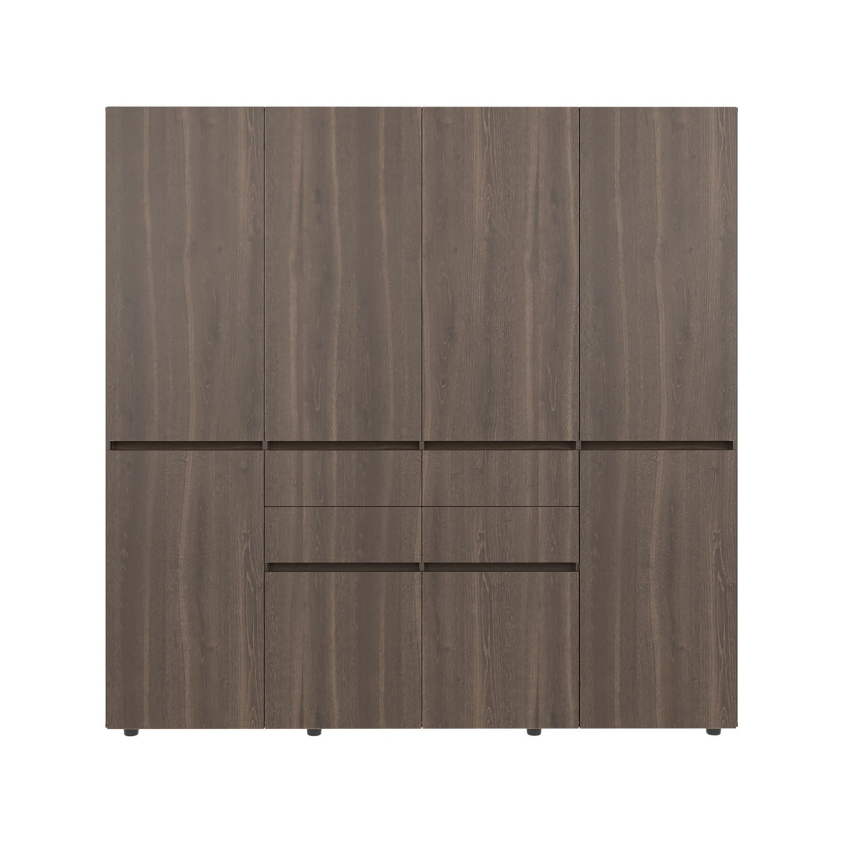 Closet Siruela Milan y Wengue 200x200cm con Ocho Puertas y con Cuatro Cajones - CLOSETS | Bylmo