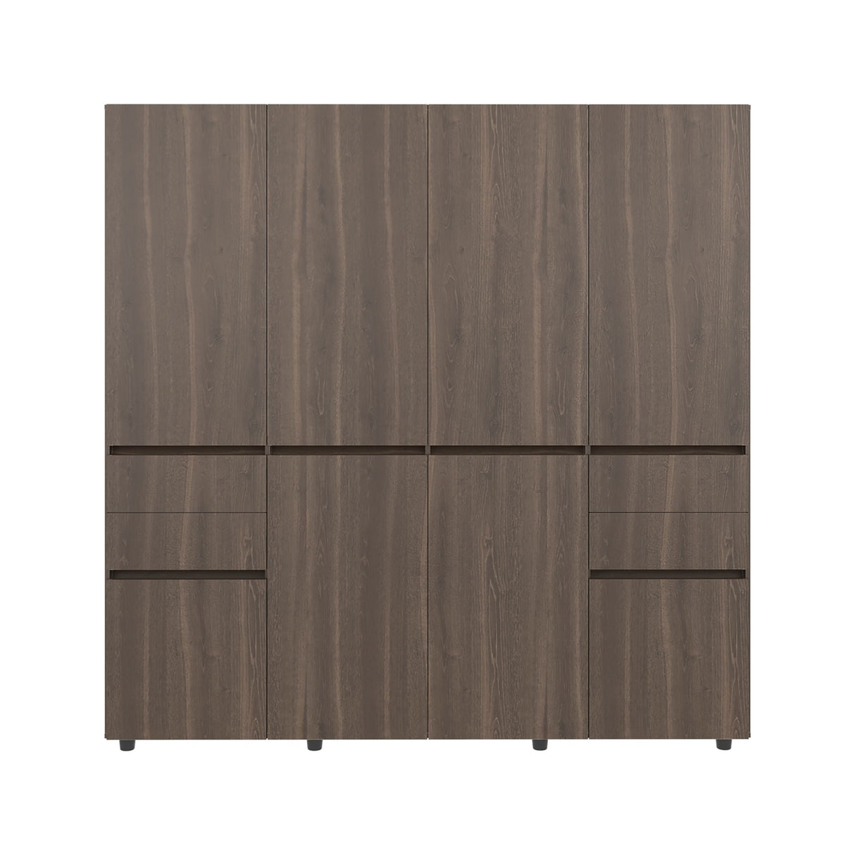 Closet Siruela Milan y Wengue 200x200cm con Ocho Puertas y con Cuatro Cajones - CLOSETS | Bylmo