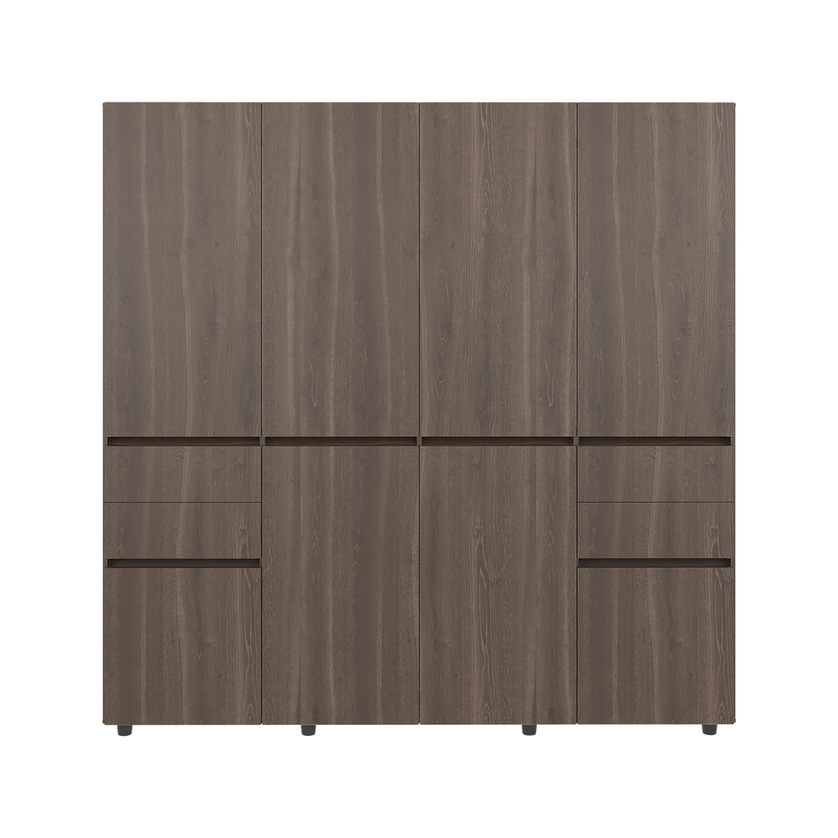 Closet Siruela Milan y Wengue 200x200cm con Ocho Puertas y con Cuatro Cajones - CLOSETS | Bylmo