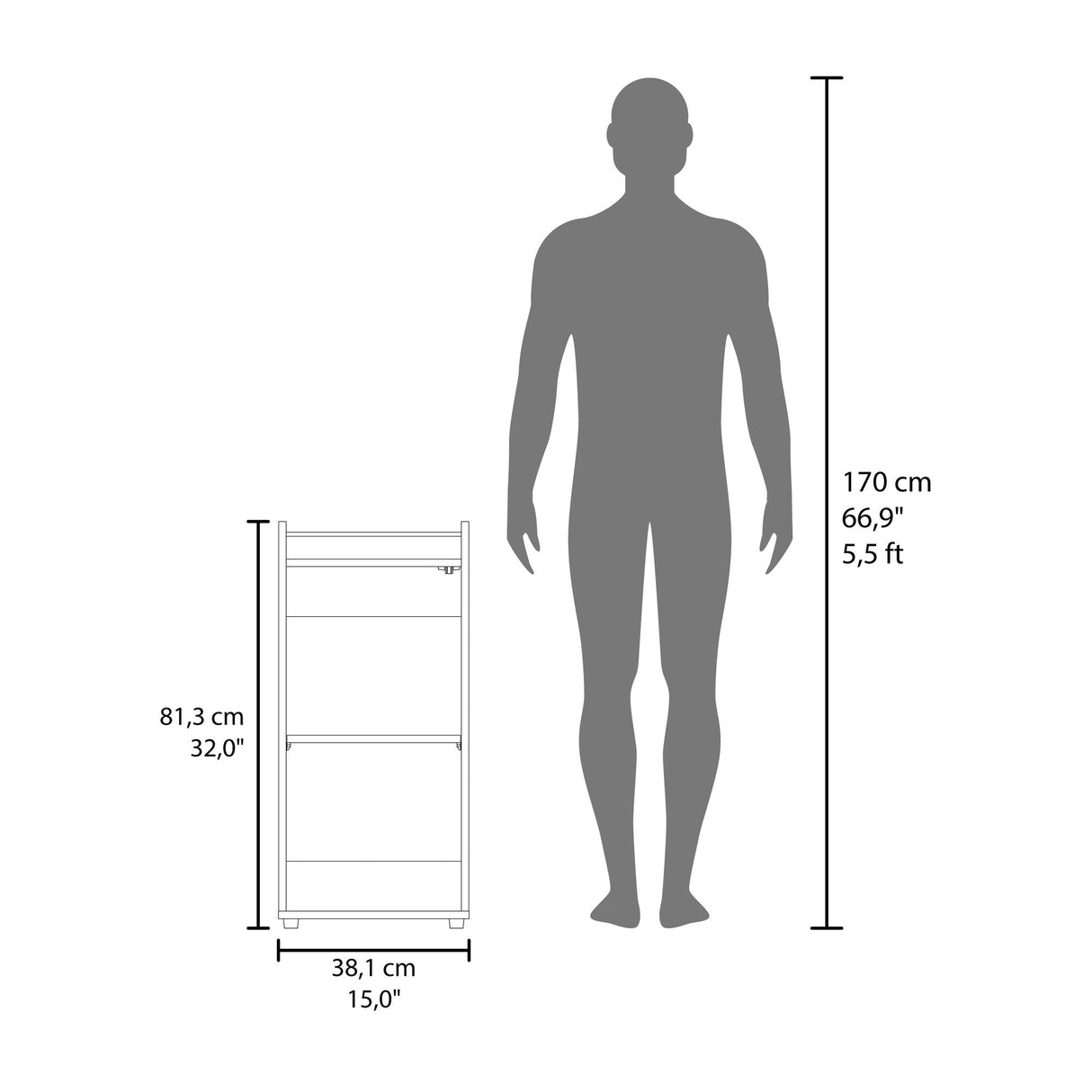 Mini Bar Theba Wengue 38.1x81.3cm con Dos Compartimientos y con Patas - BARES | Bylmo