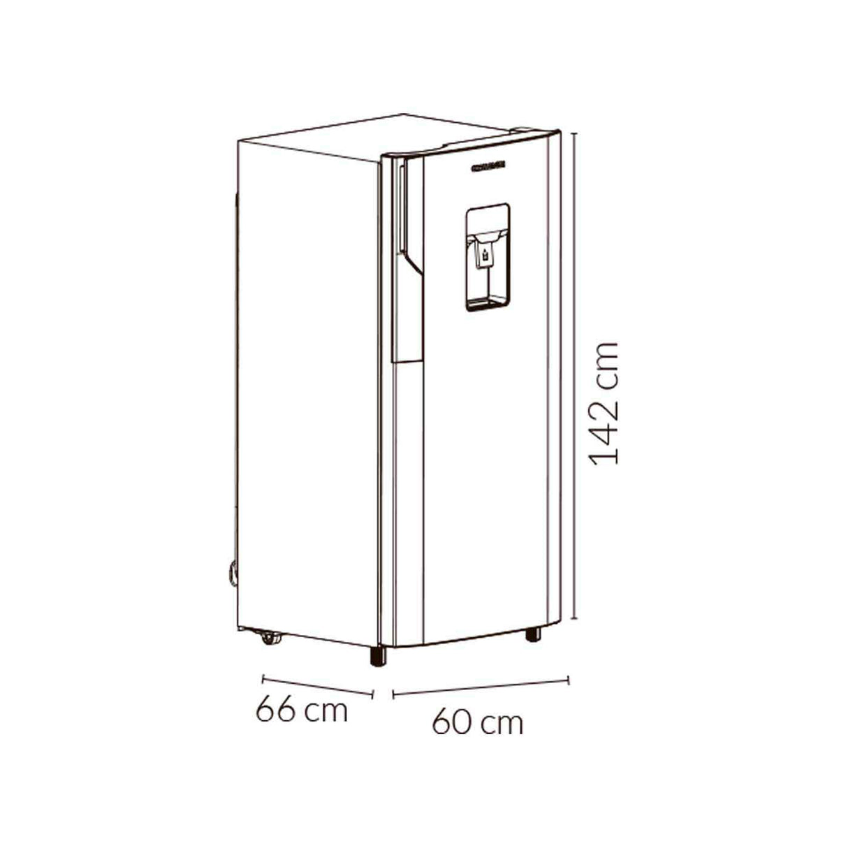 Nevera Challenger Lumina Gris Oscuro 60x142cm Frost De 256 Litros con Dispensador de Agua - NEVERAS | Bylmo