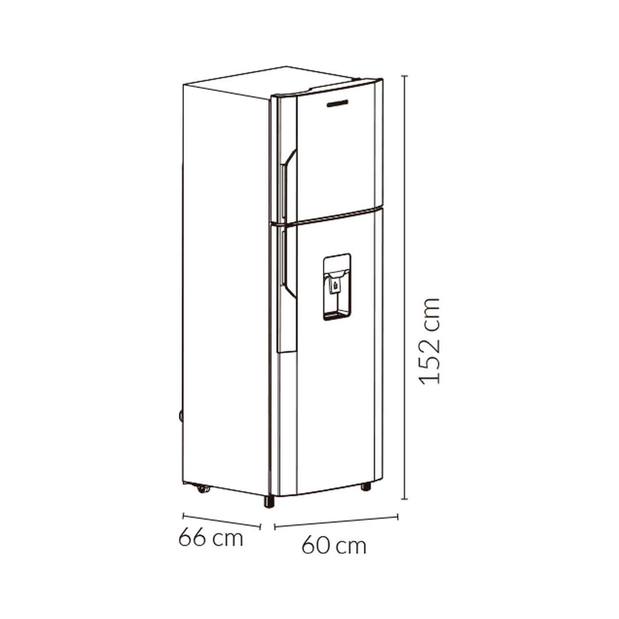 Nevera Challenger Lumina Gris Oscuro 60x152cm No Frost De 249 Litros con Dispensador de Agua - NEVERAS | Bylmo