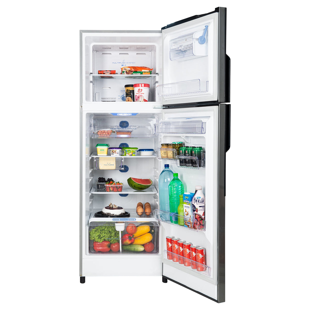 Nevera Challenger Lumina Gris Oscuro 60x163cm No Frost De 266 Litros con Dispensador de Agua