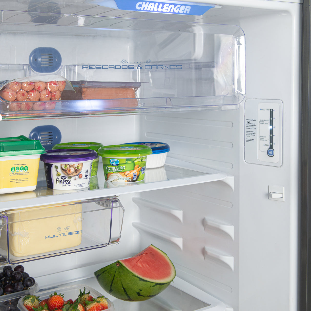 Nevera Challenger Lumina Gris Oscuro 60x163cm No Frost De 266 Litros con Dispensador de Agua - NEVERAS | Bylmo