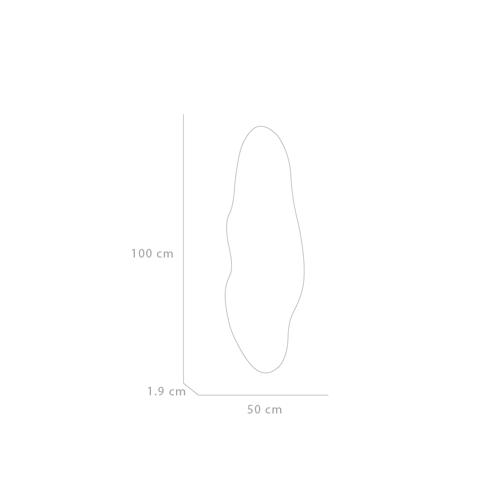 Espejo de Pared Praga Gris 50x1.9cm Asimetrico - ESPEJOS DE BANHO | Bylmo