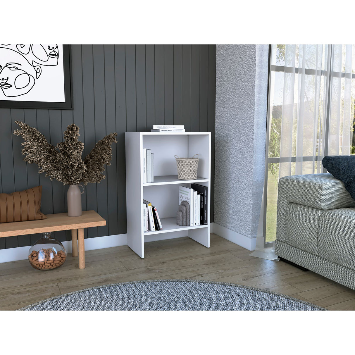 Biblioteca Eloy Blanco 50x80cm Rectangular con Dos Compartimientos - BIBLIOTECAS Y ESTANTERIAS | Bylmo