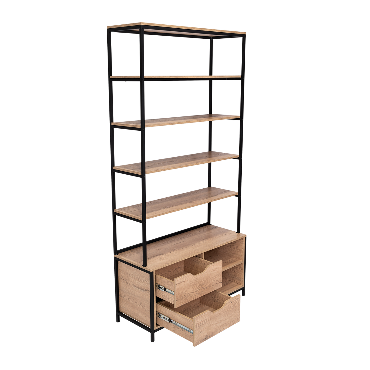 Estantería Wolfe Macadamia 100x205.2cm Rectangular con Nueve Compartimientos - BIBLIOTECAS Y ESTANTERIAS | Bylmo