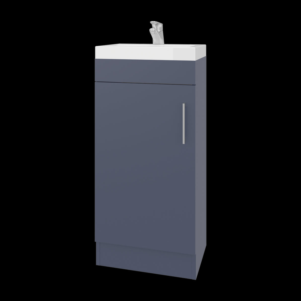 Mueble para Lavamanos Madrid Azul 40x88cm Individual con Lavamanos de Resina y con Una Puerta - MUEBLES PARA LAVAMANOS | Bylmo