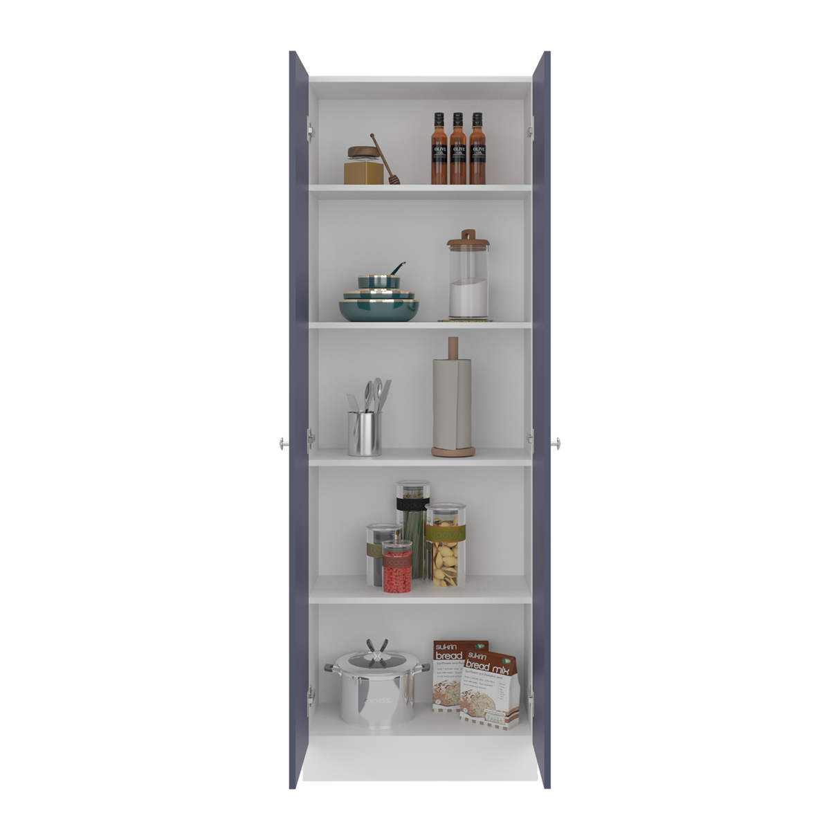 Alacena Blanco y Azul 60x180.6cm con Dos Puertas - ALACENAS Y MUEBLES MICROONDAS | Bylmo