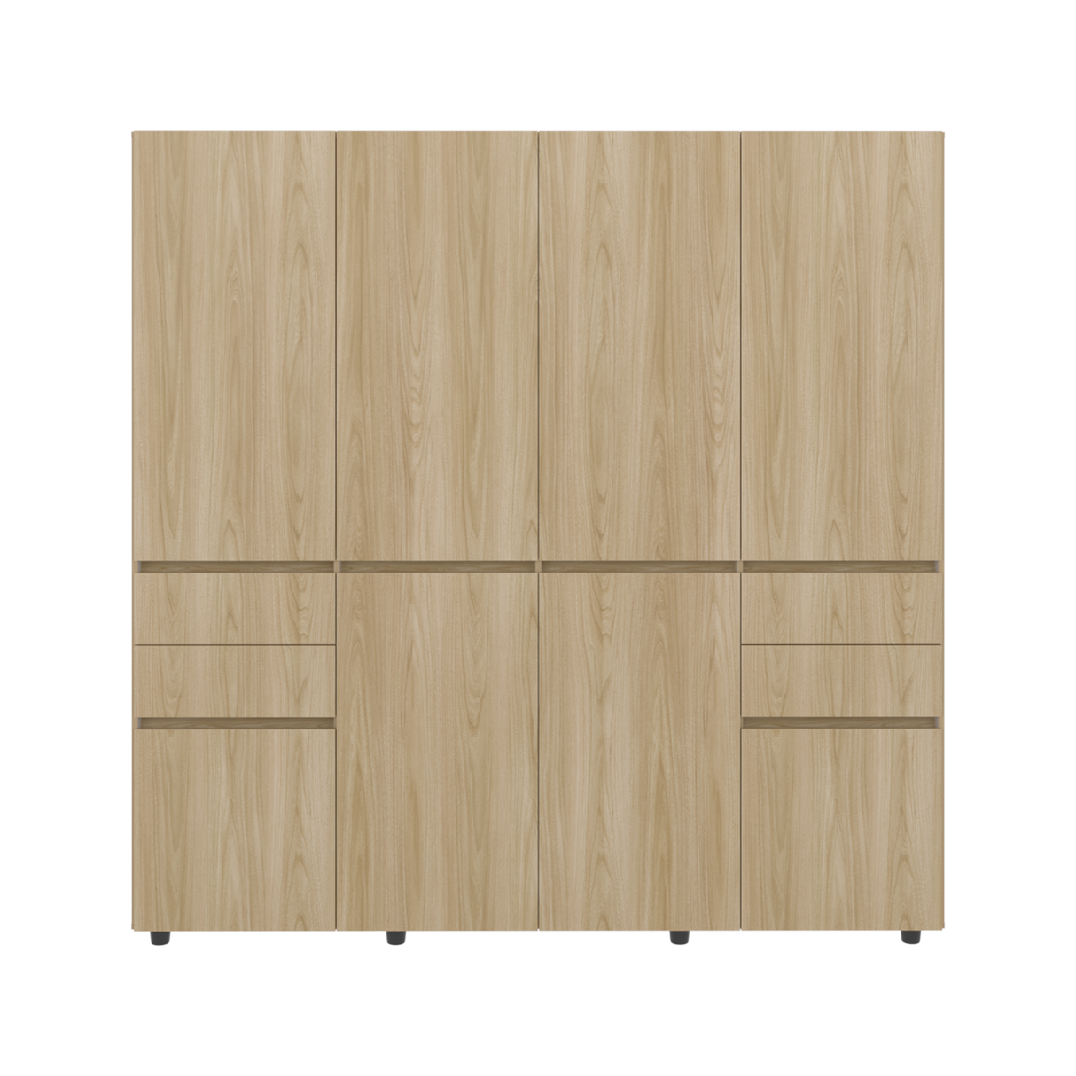 Closet Siruela Fresno Europeo y Blanco 200x200cm con Cuatreo Cajones y con Ocho Puertas - CLOSETS | Bylmo