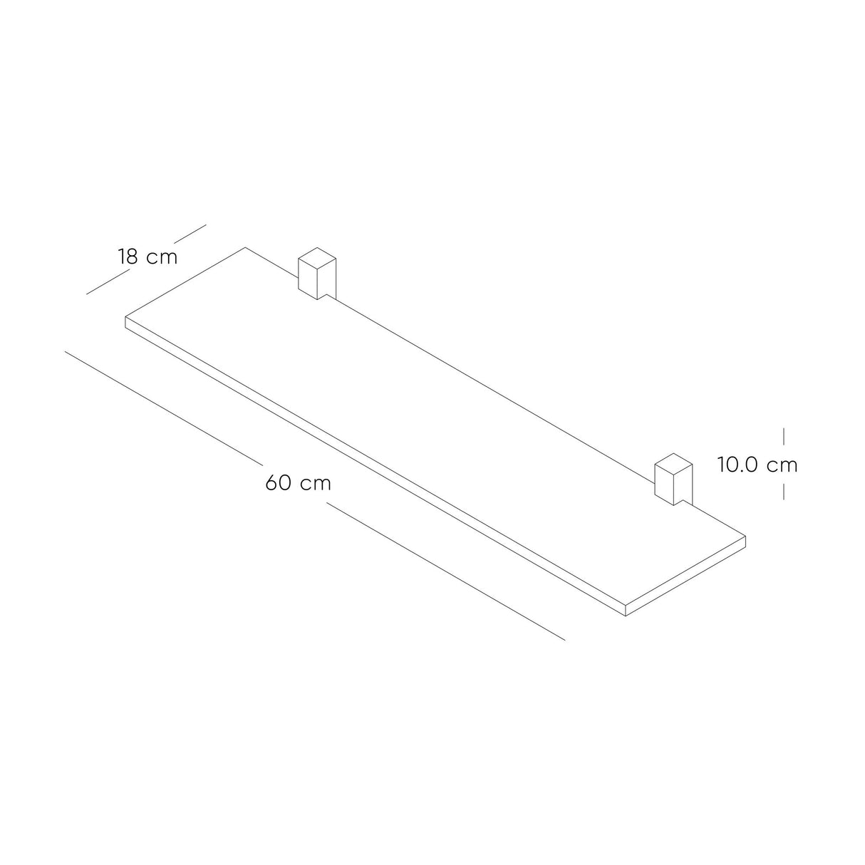 Set de 2 Repisas Dado Madera Natural y Negro 60x10cm Rectangular - REPISAS | Bylmo