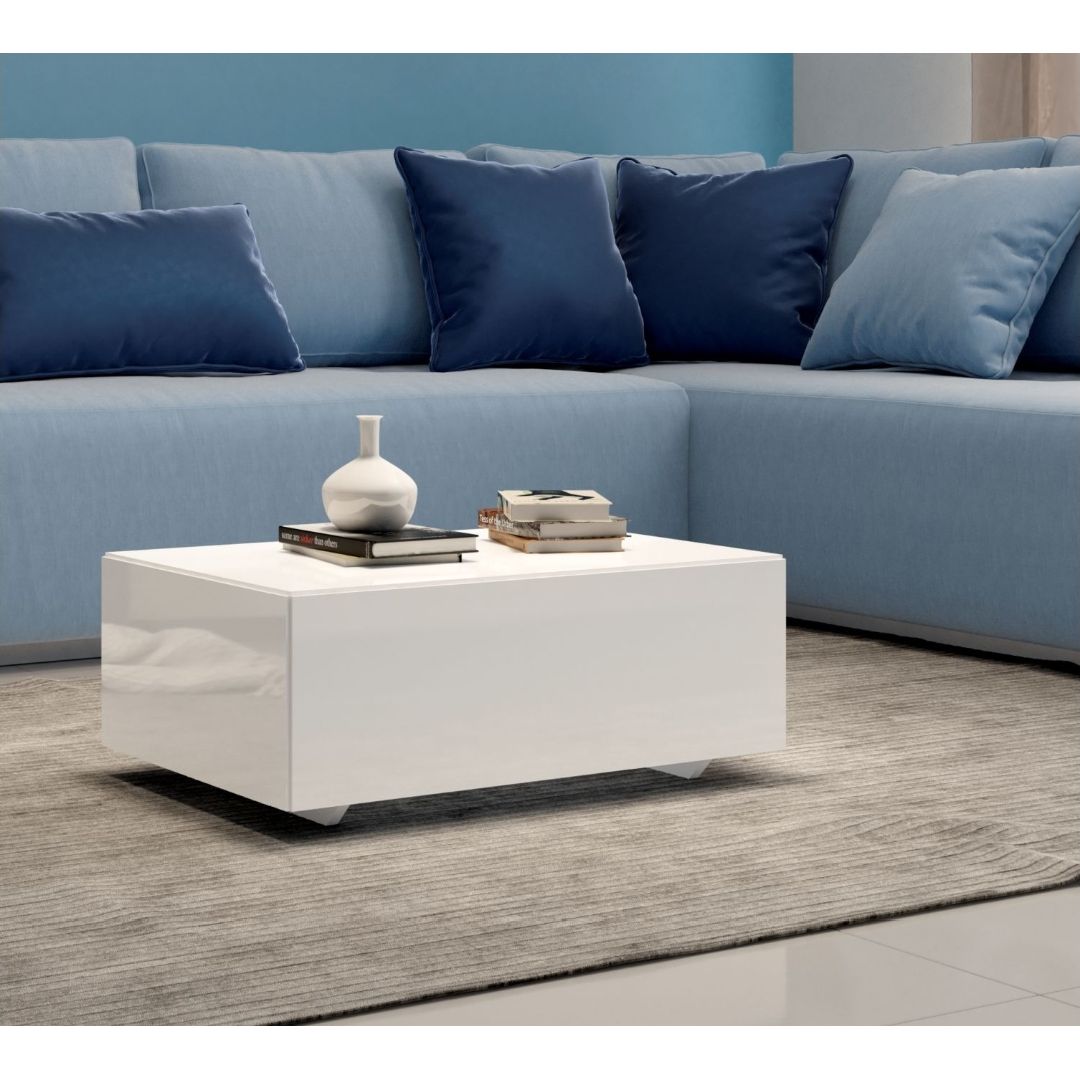 Mesa de Centro Elite Blanco 60x28cm Rectangular - MESAS DE CENTRO | Bylmo