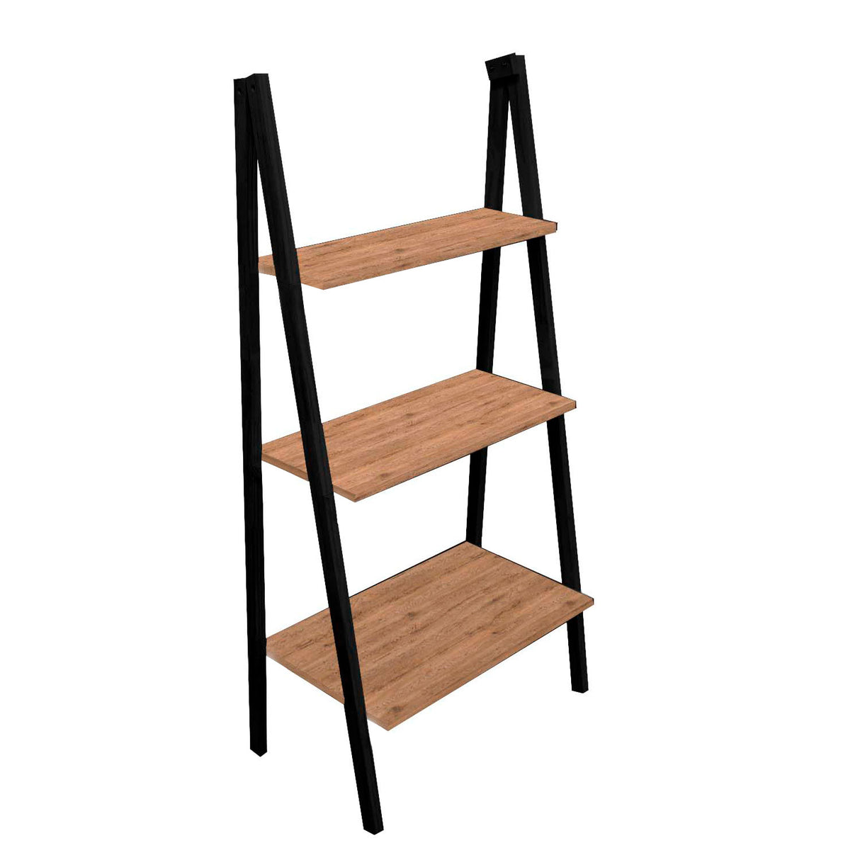 Estantería Alamo Rovere y Negro 52x120cm Triangular con Tres Entrepaños - BIBLIOTECAS Y ESTANTERIAS | Bylmo