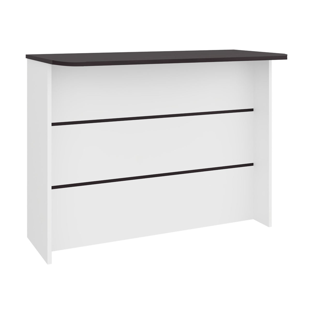 Barra de Cocina Fendi Blanco y Wengue 120x90cm para Dos Asientos con Dos Entrepaños y Dos Compartimientos - BARRAS Y MUEBLES AUXILIARES | Bylmo