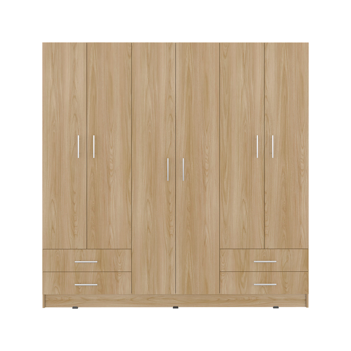 Closet Petunia Fresno y Wengue 180x180cm con Cuatro Cajones y Seis Puertas - CLOSETS | Bylmo