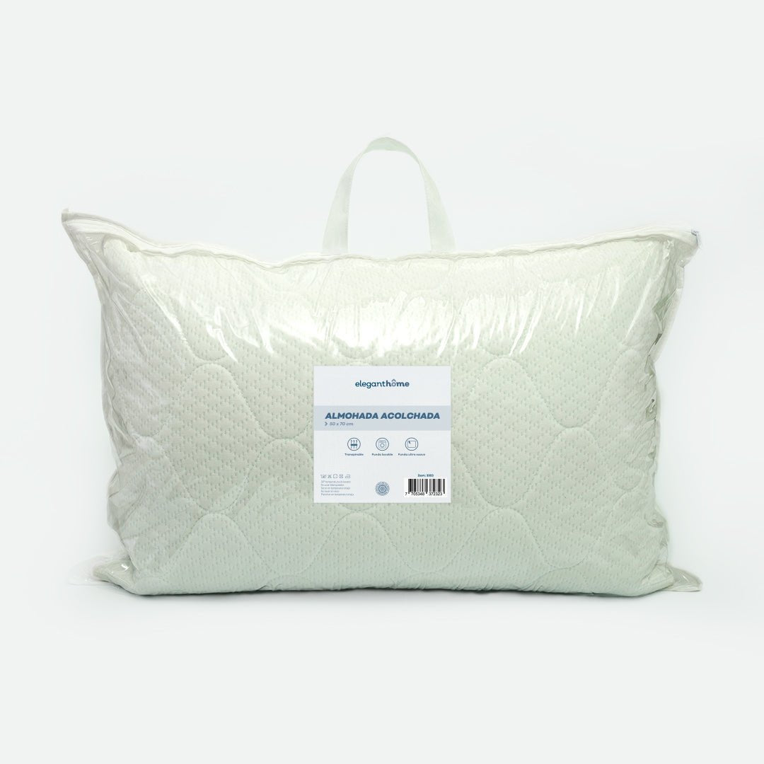 Almohada Acolchada Blanco 50x70cm de Microfibra Suave Multipostura - ALMOHADAS | Bylmo