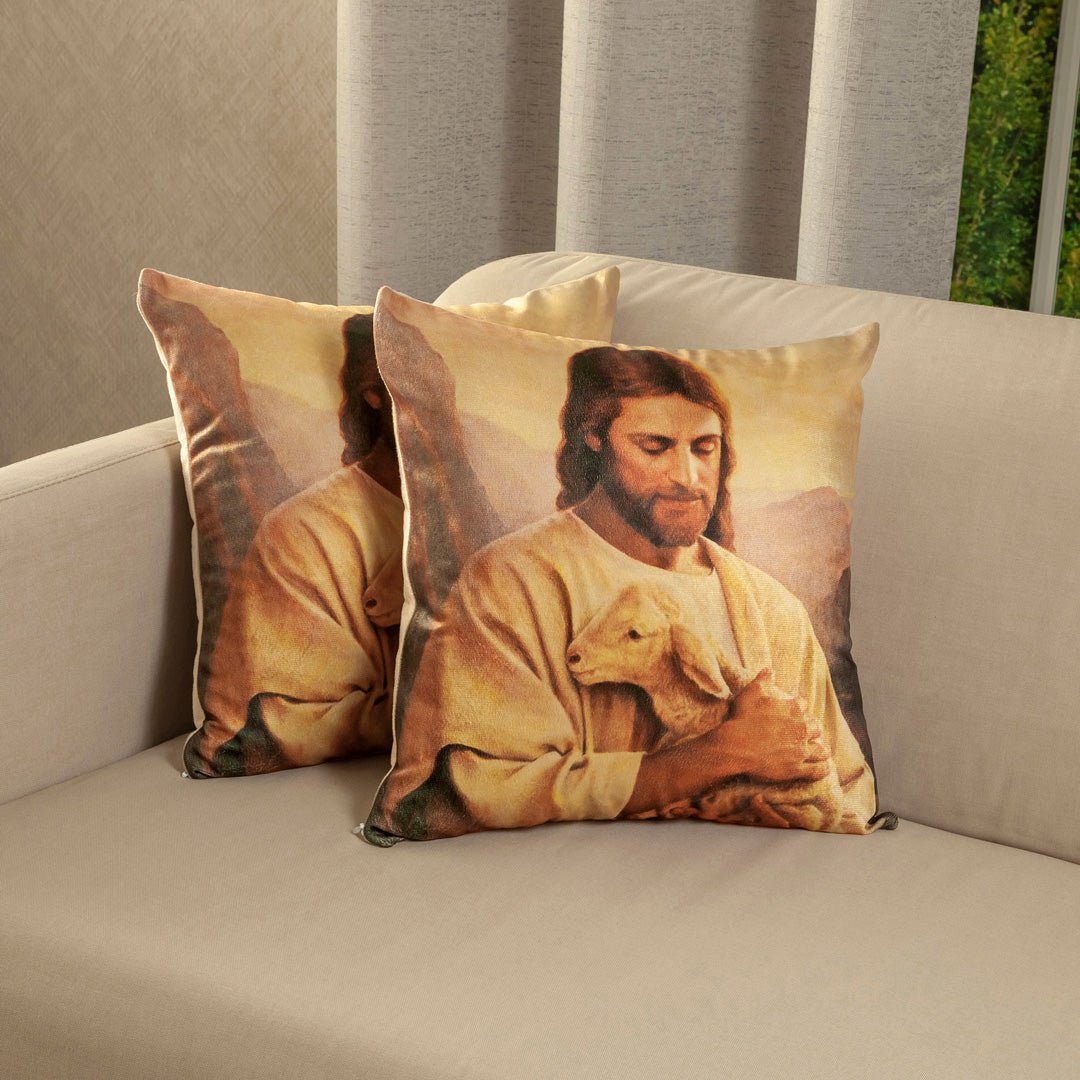 Set X 2 Cojines Jardín del Edén Multicolor 45x45cm Cuadrados Jesus - COJINES | Bylmo