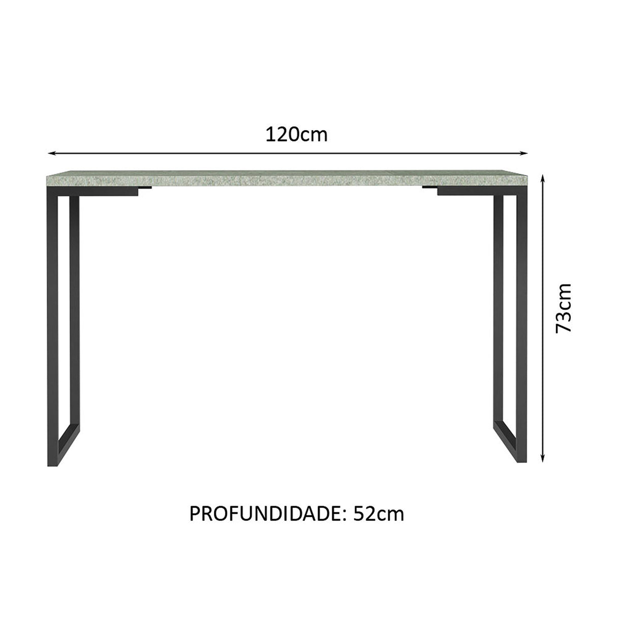 Escritorio Industrial Gris 120x73cm sin Cajones - ESCRITORIOS | Bylmo