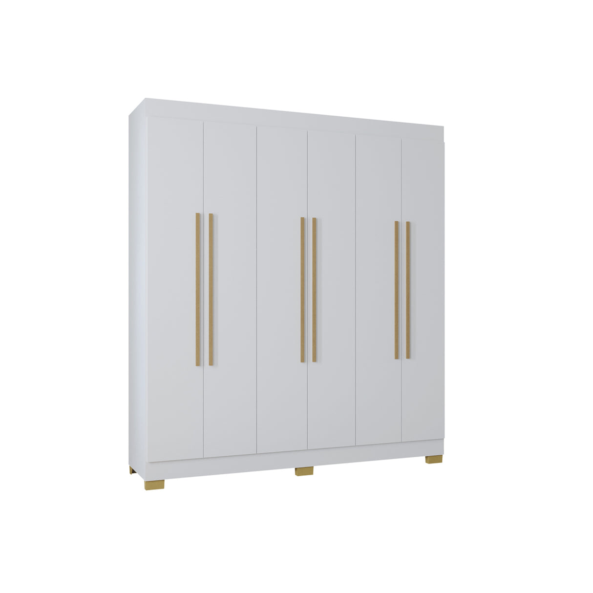 Closet Barcelona Blanco 180x200cm con Dos Cajones y con Seis Puertas - CLOSETS | Bylmo