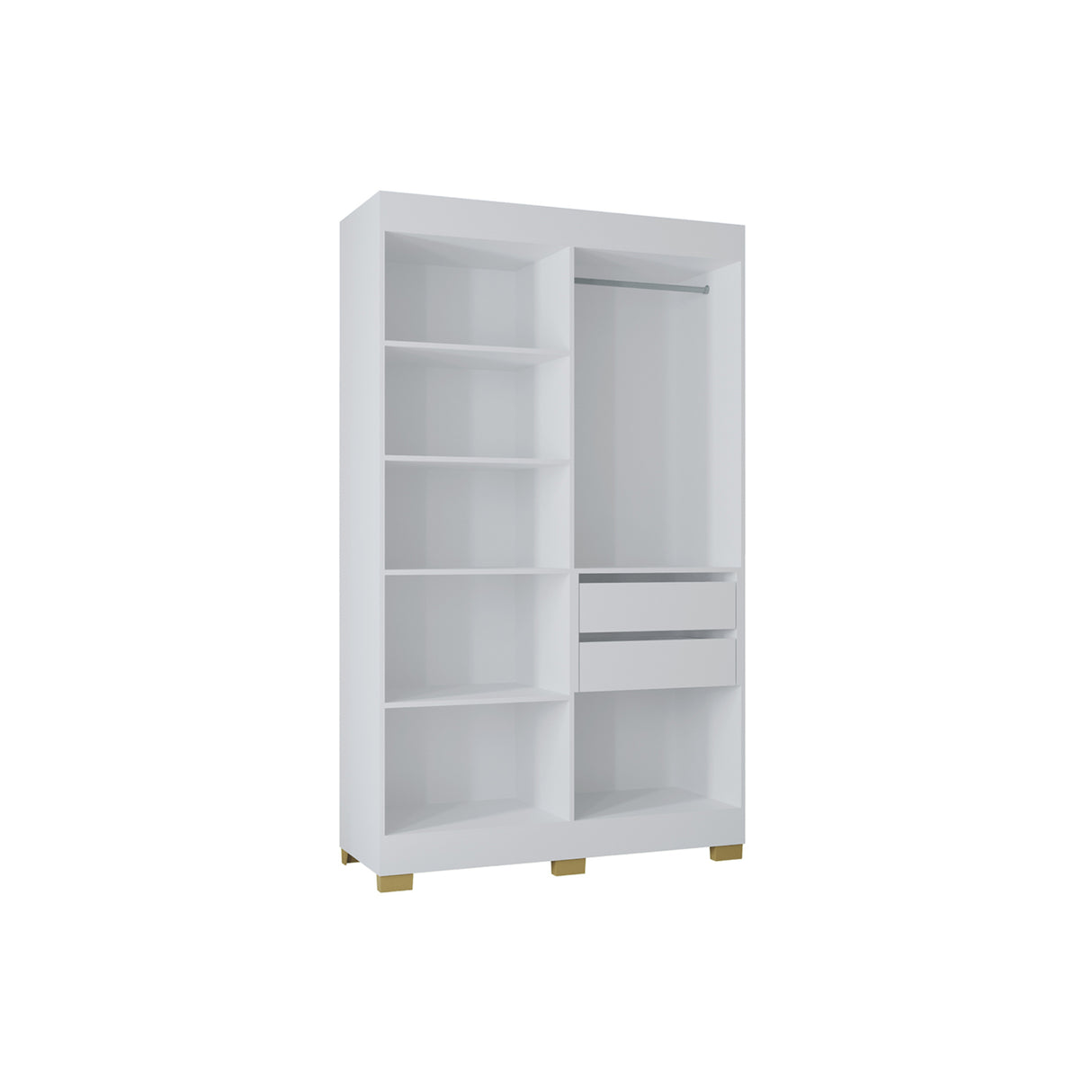 Closet Barcelona Blanco 120x202cm con Dos Cajones y con Cuatro Puertas - CLOSETS | Bylmo