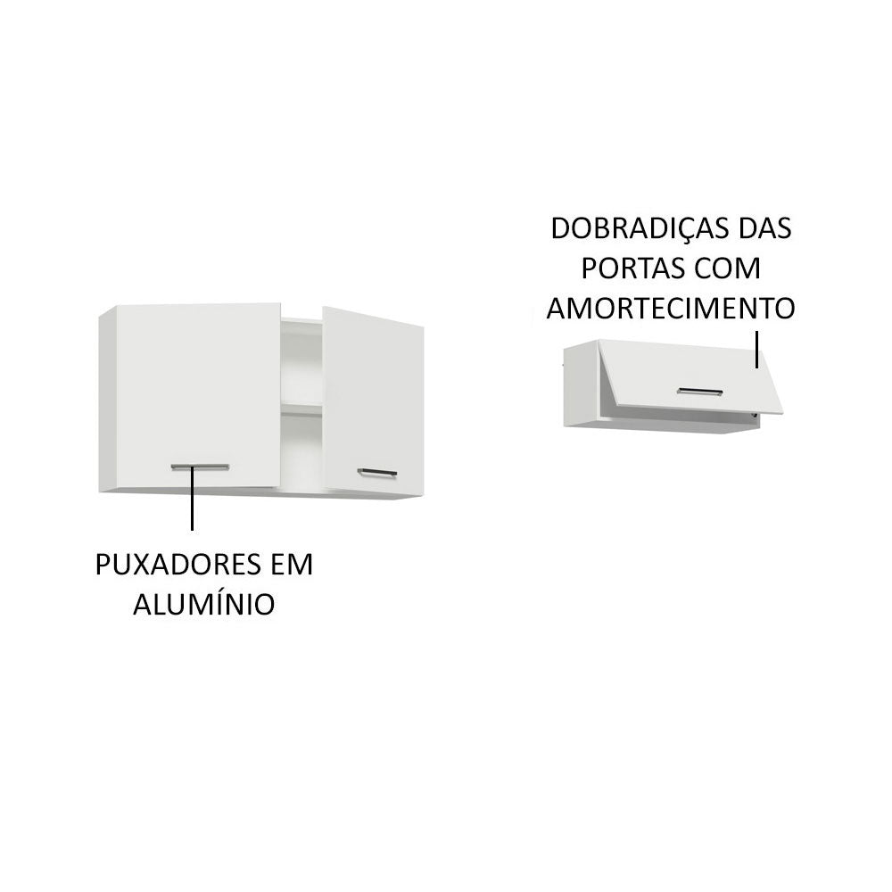 Kit X 2 Gabinetes Superiores de Garaje Blanco 200x99cm Resistente a la Humedad con Dos Compartimientos - GABINETES SUPERIORES PARA GARAJE | Bylmo