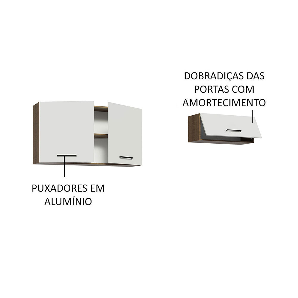 Kit X 2 Gabinetes Superiores de Garaje Marron y Blanco 200x99cm Resistente a la Humedad con Dos Compartimientos - GABINETES SUPERIORES PARA GARAJE | Bylmo