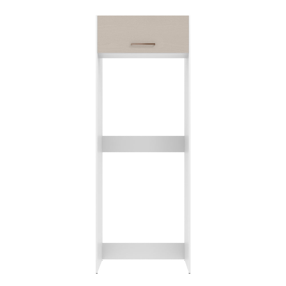 Mueble Auxiliar para Nevera Agata Blanco y Crema 83x225cm con Dos Compartimientos - BARRAS Y MUEBLES AUXILIARES | Bylmo
