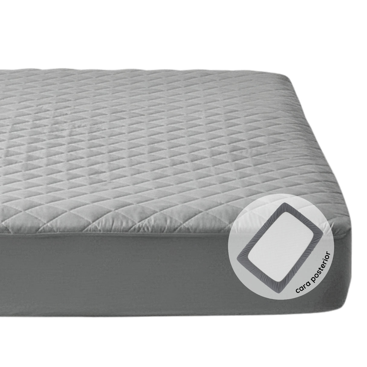 Protector de Colchón Gris King 200 X 200 Cm Antifluido - PROTECTORES DE COLCHON | Bylmo