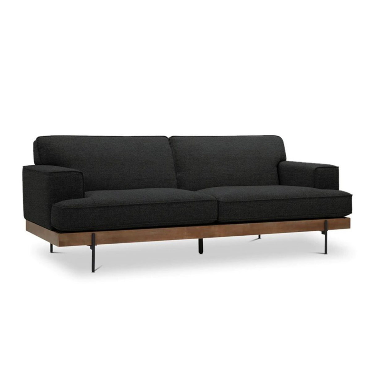 Sofá Santorini Negro 180x80cm Microfibra de Un Puesto - SOFAS Y POLTRONAS | Bylmo