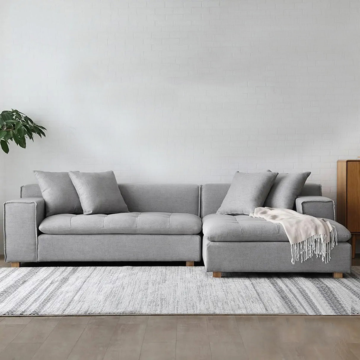 Sofá Prego Gris 280x80cm Cuero Sintetico Ecológico de Dos Puestos - SOFAS Y POLTRONAS | Bylmo