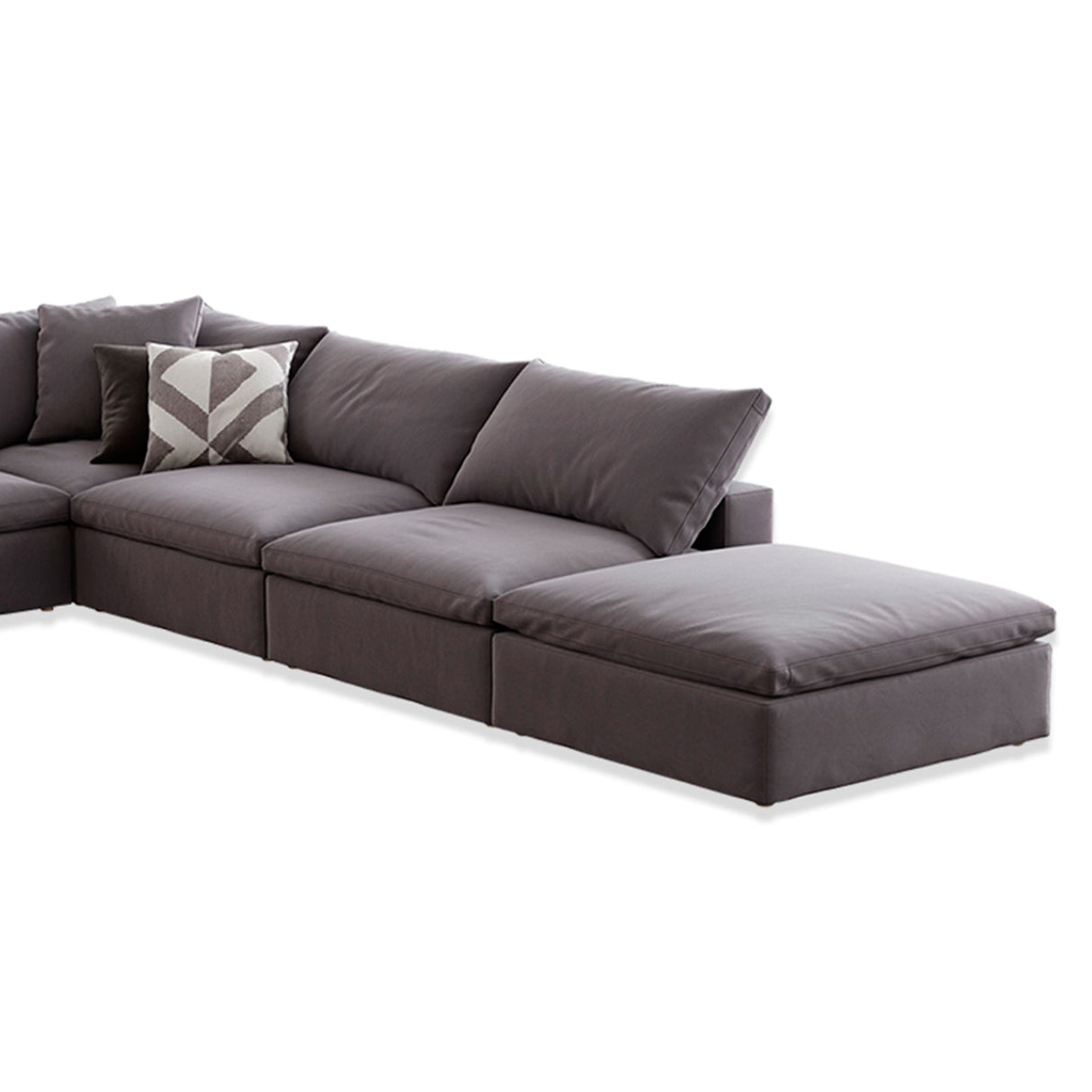 Sofá Vorrei Gris 340x80cm Cuero Sintetico Ecológico de Dos Puestos - SOFAS Y POLTRONAS | Bylmo