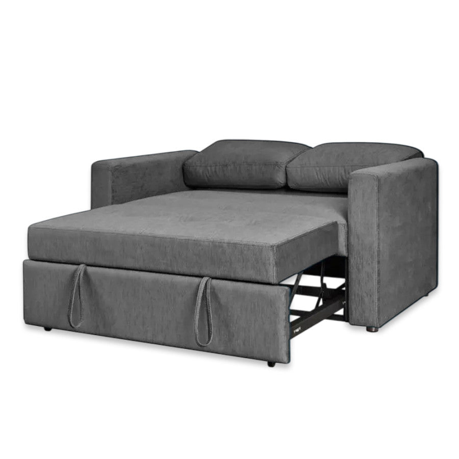 Sofá Cama Nápoles Gris 180x90cm Microfibra de Un Puesto Reclinable con Reposapies - SOFAS Y POLTRONAS | Bylmo