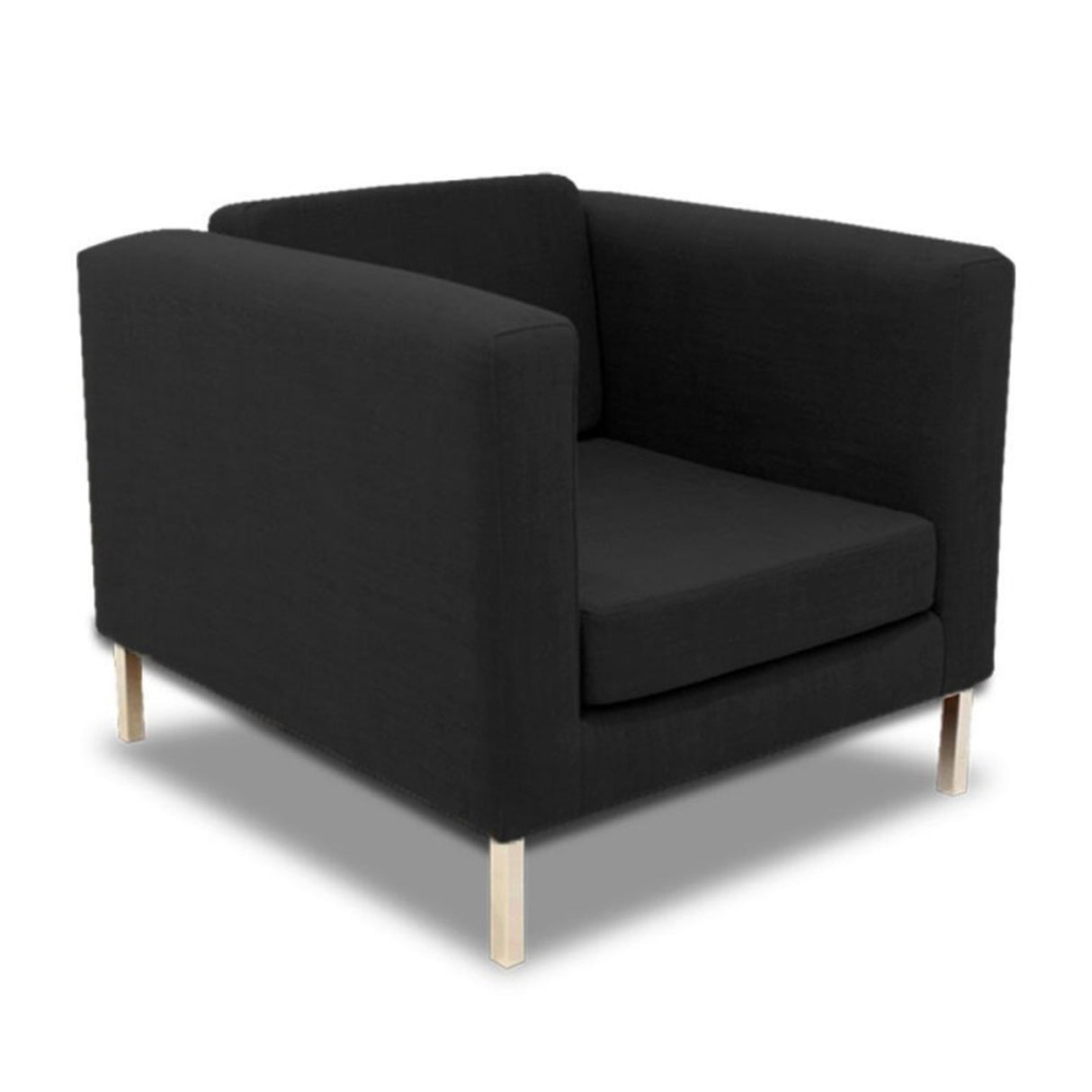 Silla Poltrona Warren Negro 90x90cm Cuero Sintetico Ecológico de Un Puesto - SOFAS Y POLTRONAS | Bylmo