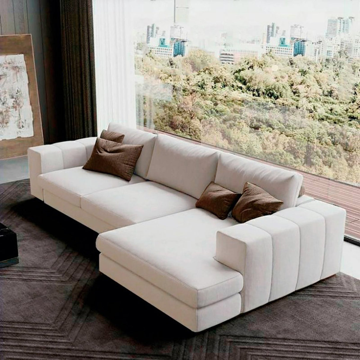Sofá Hipnos Blanco 260x90cm Microfibra de Dos Puestos - SOFAS Y POLTRONAS | Bylmo