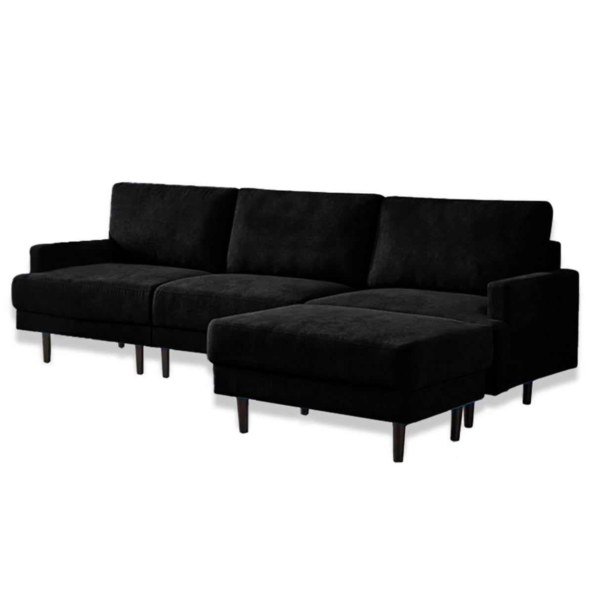Sofá Salinas Negro 240x80cm Cuero Sintetico Ecológico de Un Puesto - SOFAS Y POLTRONAS | Bylmo
