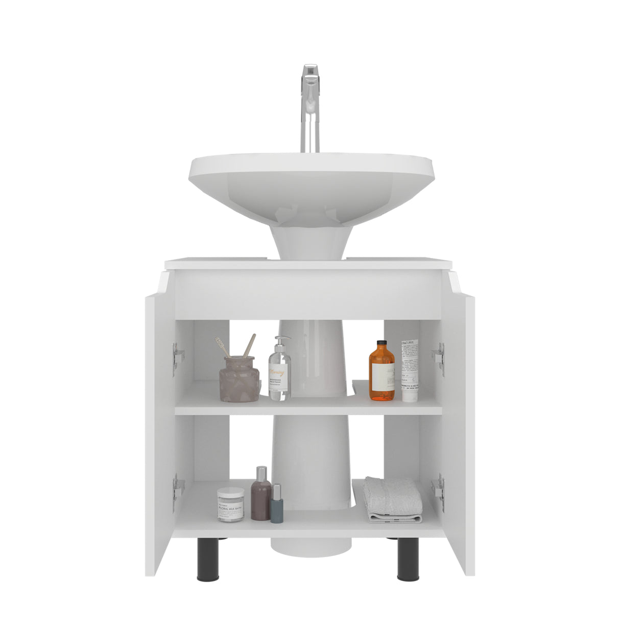 Mueble para Lavamanos Marlo Blanco 55x63cm Individual sin Lavamanos con Dos Puertas - MUEBLES PARA LAVAMANOS | Bylmo