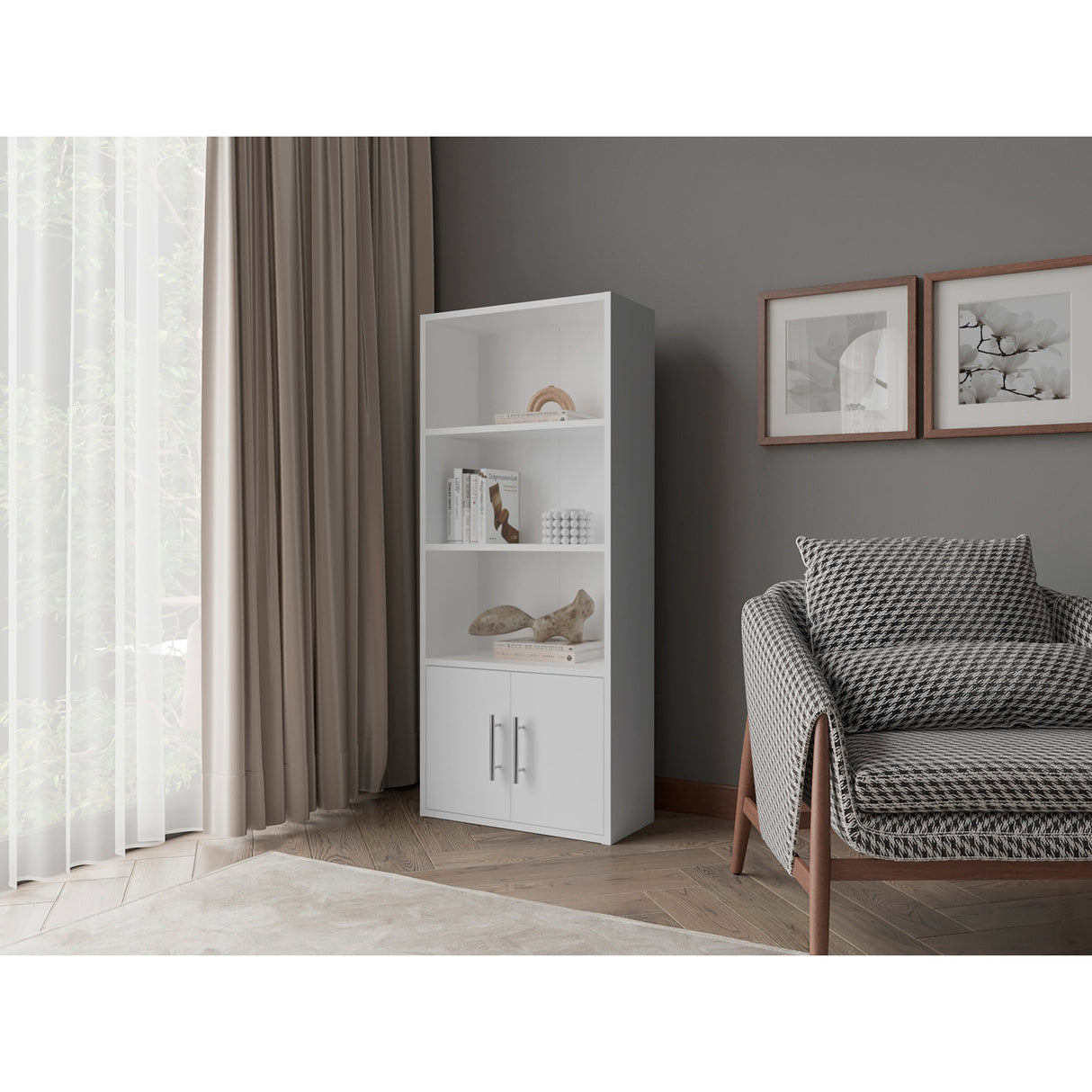 Biblioteca Eco Joy Blanco 50.8x120.9cm Rectangular con Cuatro Compartimientos - BIBLIOTECAS Y ESTANTERIAS | Bylmo